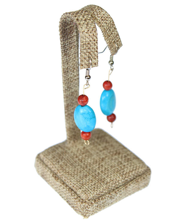 DER3723 = Burlap Earring Stand 4-1/4" H  (Pkg of 2)