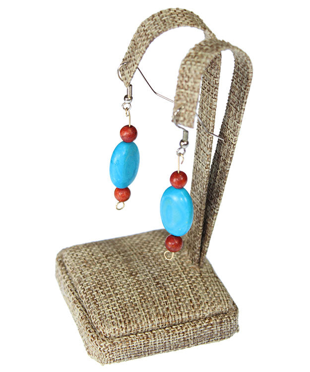 DER3723 = Burlap Earring Stand 4-1/4" H  (Pkg of 2)