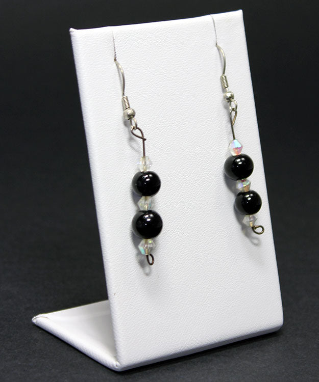 DER601 = Earring or Pendant Display - White Leatherette (Pkg of 3)