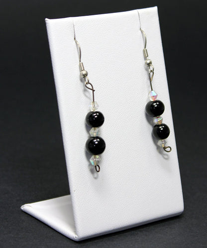 DER601 = Earring or Pendant Display - White Leatherette (Pkg of 3)