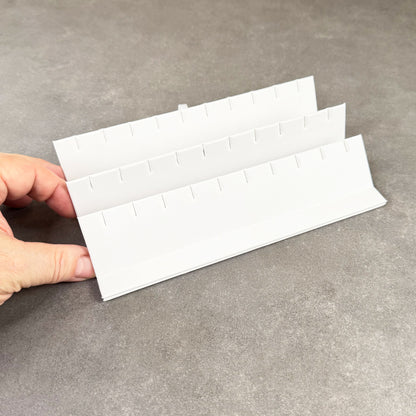 DER6965 = White Leatherette Stackable Earring Tray for 15 Pair