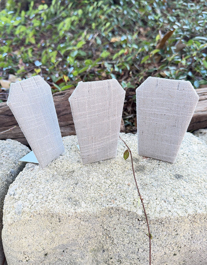 DER7003 = Grey Linen Earring Display Stand 3-1/4" H (Pkg of 3)