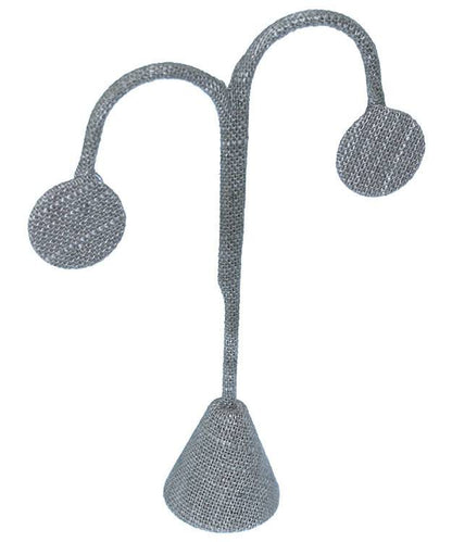 DER7241 = Grey Linen Earring Display 5-1/4" H  (Pkg of 3)