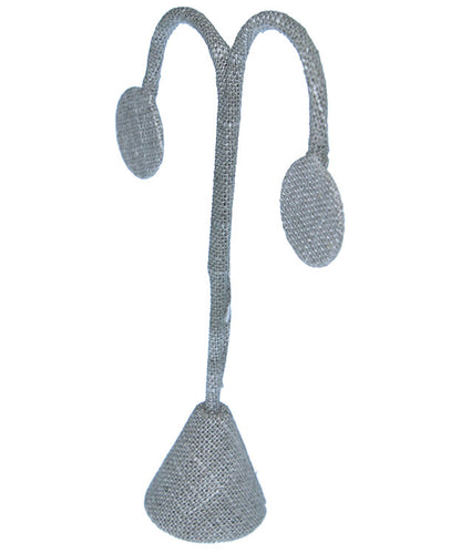 DER7241 = Grey Linen Earring Display 5-1/4" H  (Pkg of 3)