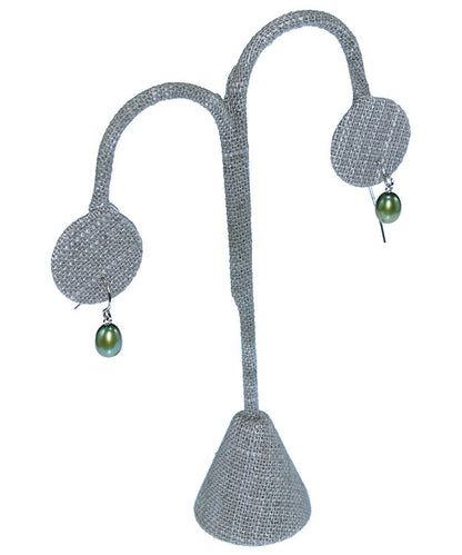 DER7241 = Grey Linen Earring Display 5-1/4" H  (Pkg of 3)