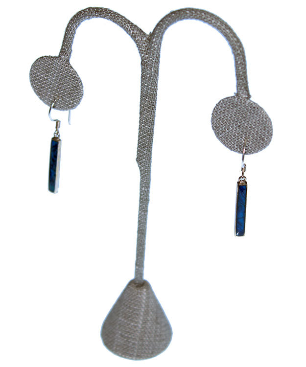 DER7249 = Grey Linen Earring Display 6-1/4" H  (Pkg of 3)