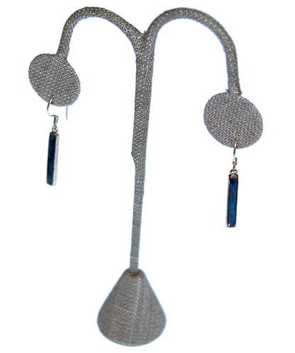 DER7249 = Grey Linen Earring Display 6-1/4" H  (Pkg of 3)