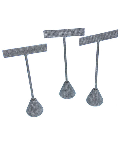 DER7254 = Grey Linen Earring Display 5-1/2" H (Pkg of 3)
