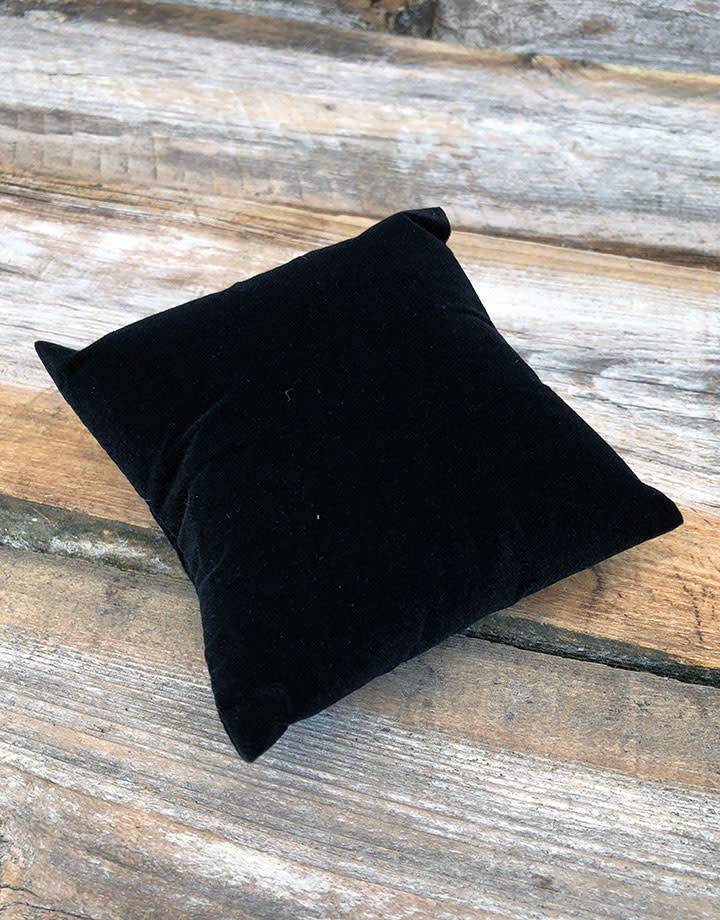 DIS1120 = Black Velvet Pillow for Watches or Bracelets 4''x4'' (Pkg of 5)