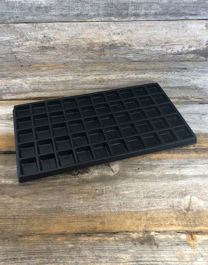 DIS1850 = Plastic Tray Insert 50 Spaces 1/2'' Deep - Black (Pkg of 3)