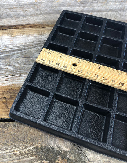 DIS1850 = Plastic Tray Insert 50 Spaces 1/2'' Deep - Black (Pkg of 3)