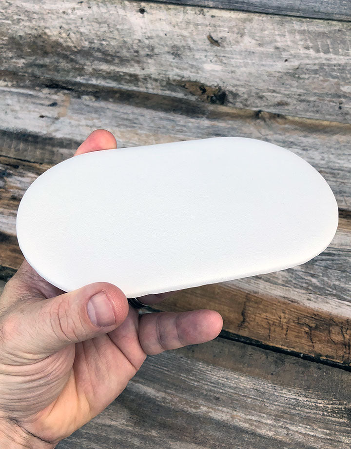 DIS6312 = White Leatherette Oval Display Pad 4'' x 7'' (Pkg/2)