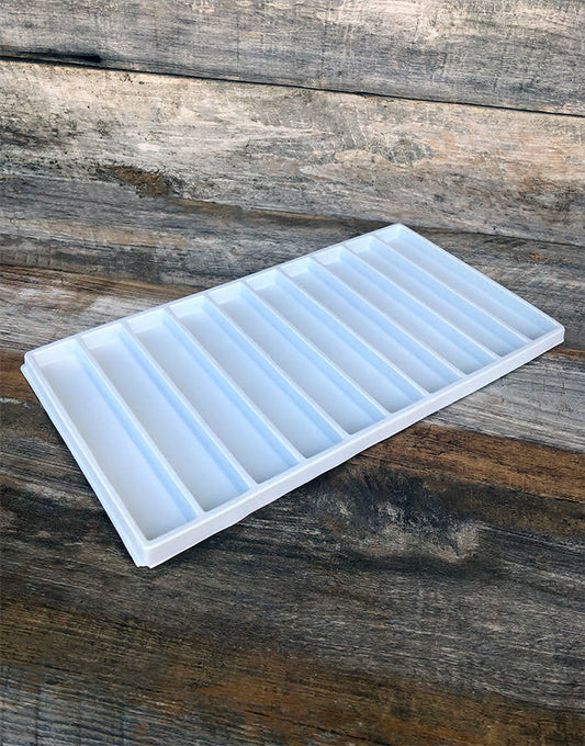 DIS6810B = Plastic Tray Insert 10 Spaces 1/2'' Deep - White (Pkg of 3)