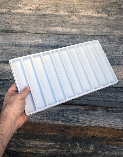 DIS6810B = Plastic Tray Insert 10 Spaces 1/2'' Deep - White (Pkg of 3)