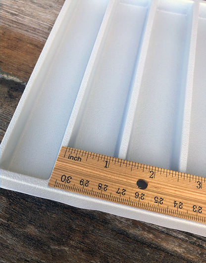 DIS6810B = Plastic Tray Insert 10 Spaces 1/2'' Deep - White (Pkg of 3)