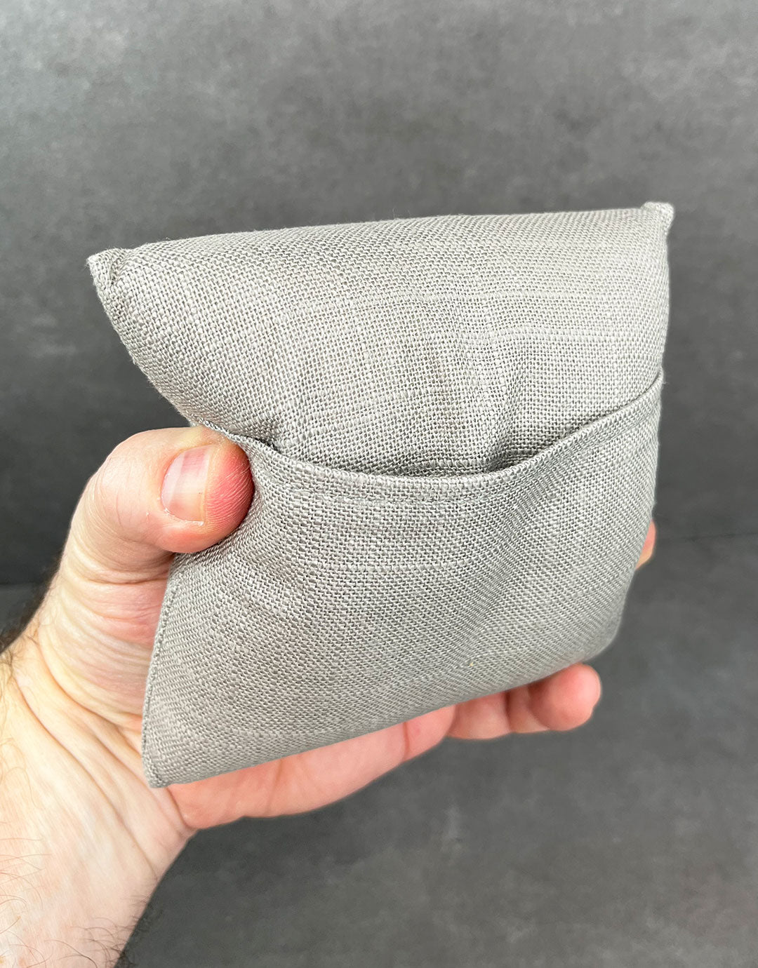 DIS7110 = Grey Linen Pillow for Watches or Bracelets 5"x5" (Pkg of 2)