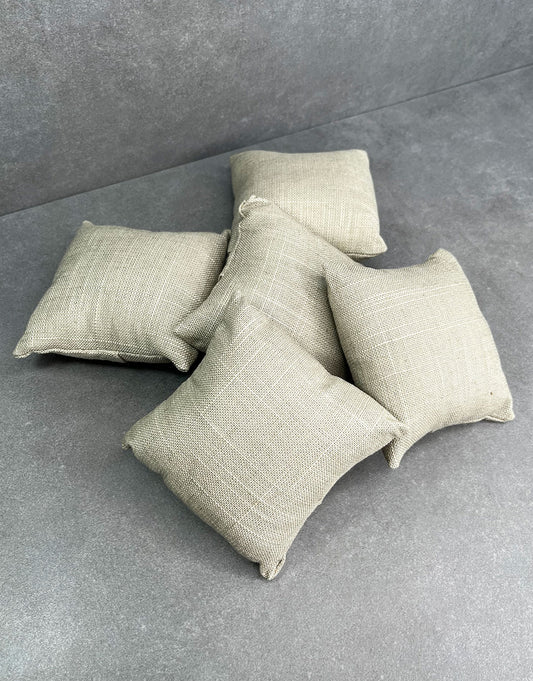DIS7130 = Grey Linen Pillow for Watches or Bracelets 3"x3" (Pkg of 5)
