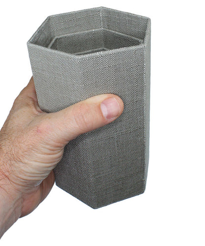 DIS7513 = Grey Linen Stackable Riser Set of 6
