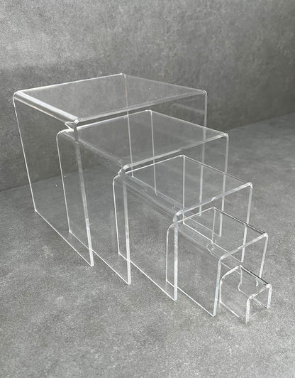 DIS9103 = ACRYLIC RISERS SET OF 5 SQUARE