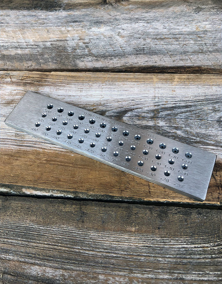 DP555 = Round Tungsten Drawplate 39 round holes from 0.26mm to 2.8mm