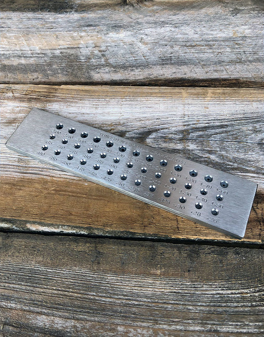 DP555 = Round Tungsten Drawplate 39 round holes from 0.26mm to 2.8mm