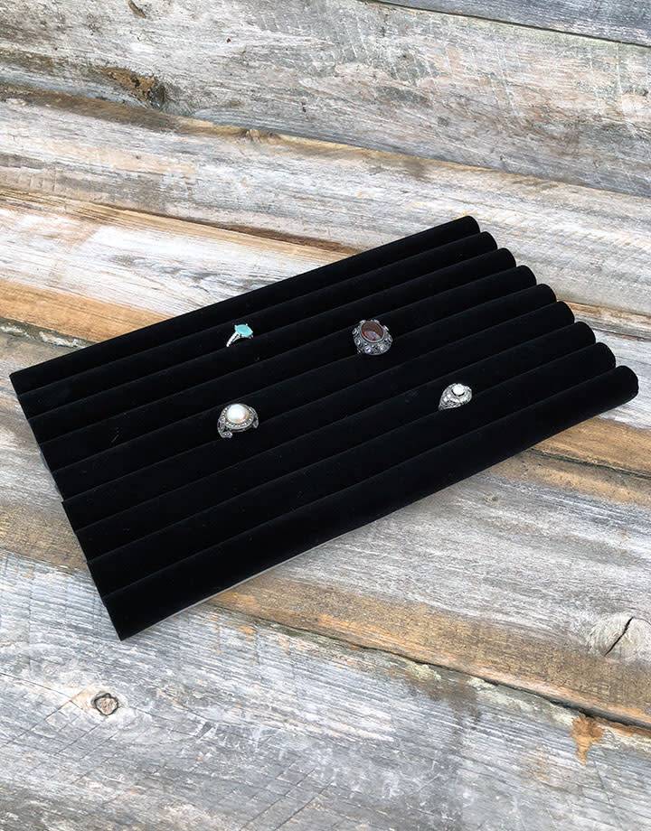 DRG1222 = Black Value Velvet Tray Insert with Continuous Slots for Rings