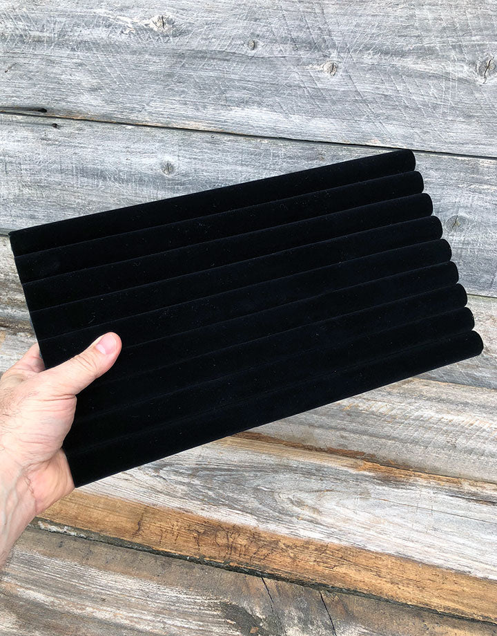 DRG1222 = Black Value Velvet Tray Insert with Continuous Slots for Rings
