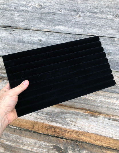 DRG1222 = Black Value Velvet Tray Insert with Continuous Slots for Rings