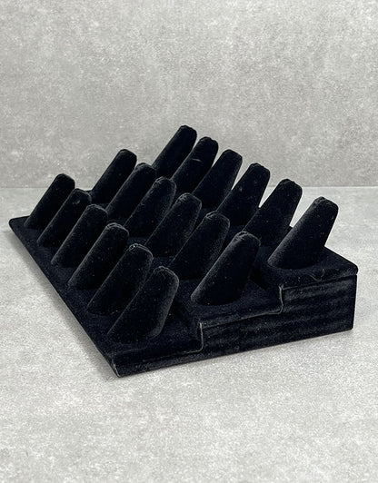 DRG1258 = Black Value Velvet Ring Stand with 18 Fingers