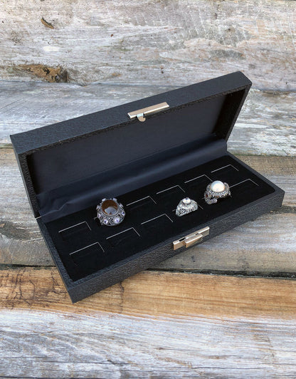 DRG1907 = Ring Case for 12 Rings - Black