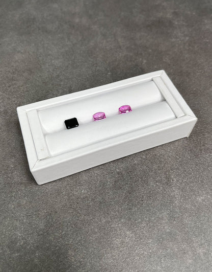 DRG6901 = White Leatherette Ring Slot Display 4-1/8"
