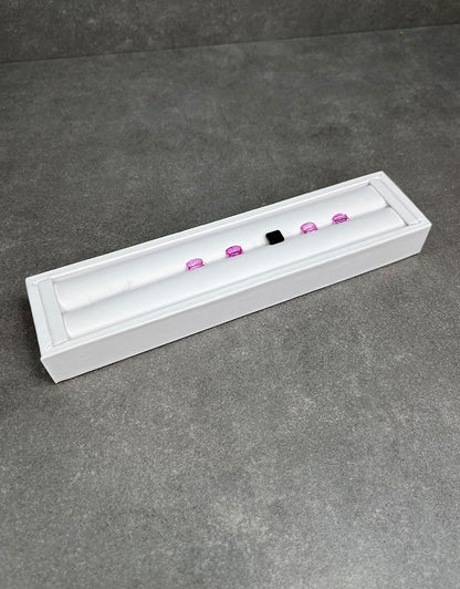 DRG6903 = White Leatherette Ring Slot Display 7-3/4"