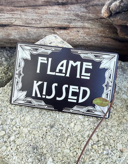 DSI13XX = Laser Engraved Art Deco Black Aluminum Showcase Sign **Choose Message**