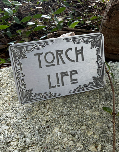 DSI10XX = Laser Engraved Art Deco Aluminum Signs **Choose Message**