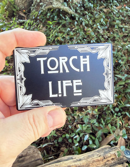 DSI13XX = Laser Engraved Art Deco Black Aluminum Showcase Sign **Choose Message**
