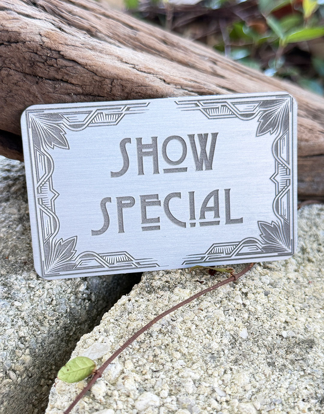 DSI10XX = Laser Engraved Art Deco Aluminum Signs **Choose Message**