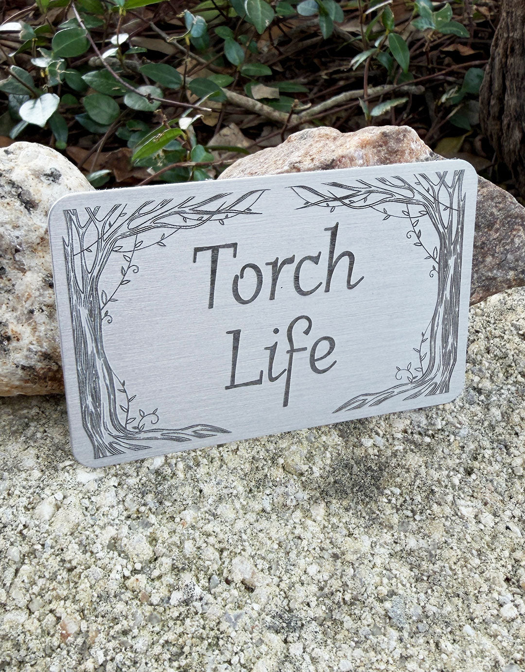 DSI11XX = Laser Engraved Vines Aluminum Showcase Signs **Choose Message**