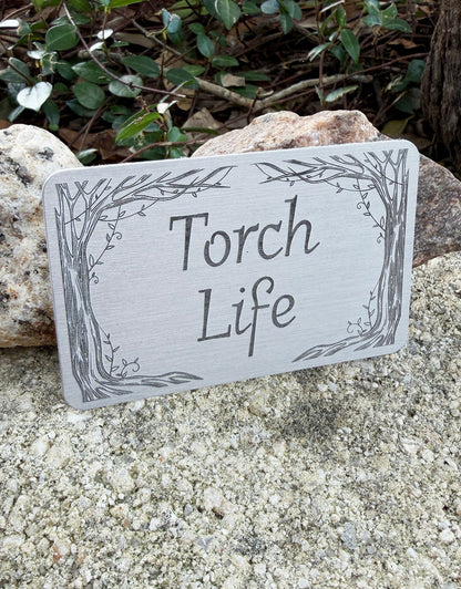 DSI11XX = Laser Engraved Vines Aluminum Showcase Signs **Choose Message**