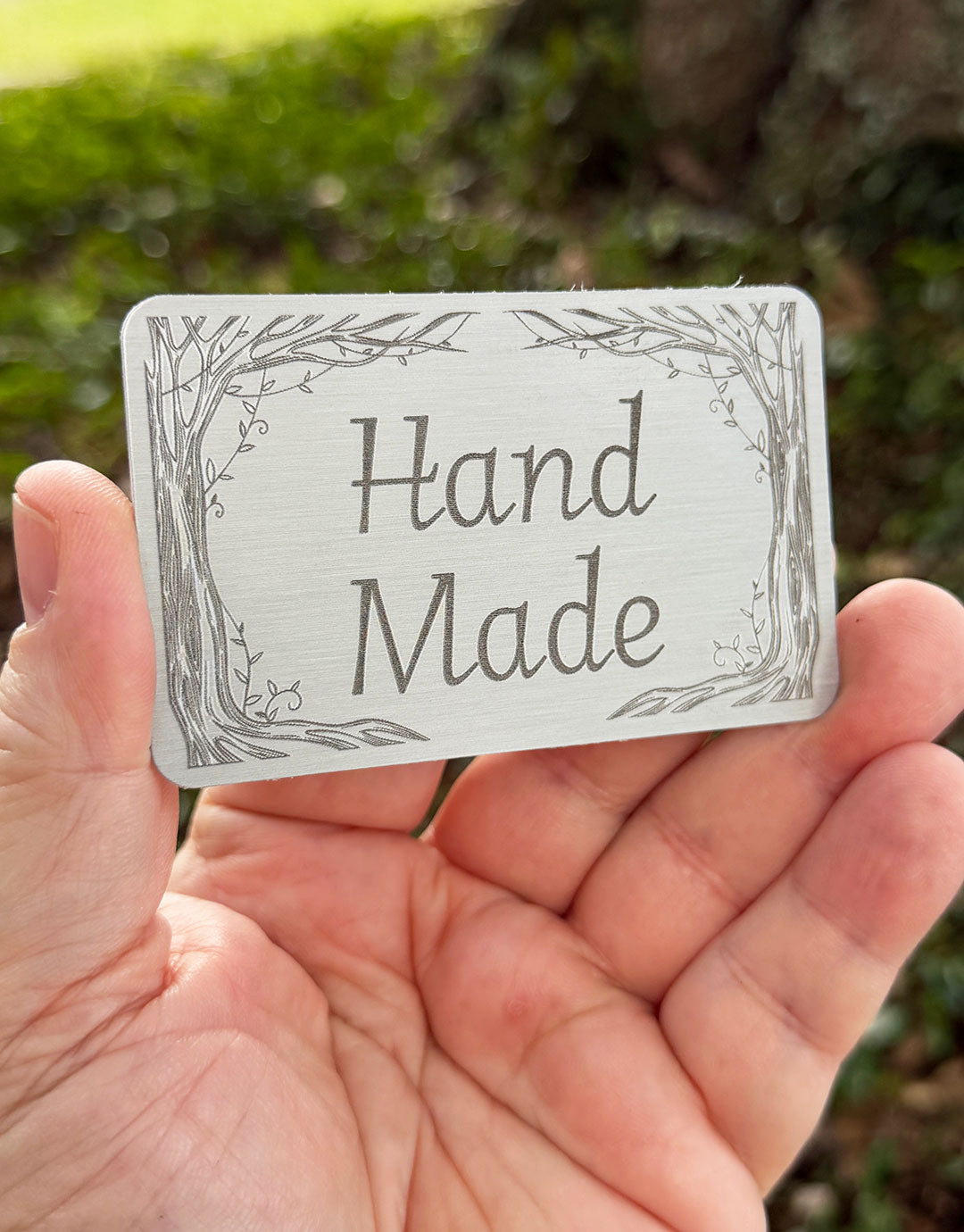 DSI11XX = Laser Engraved Vines Aluminum Showcase Signs **Choose Message**