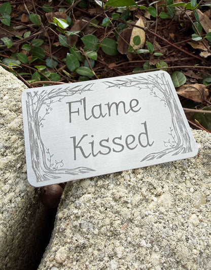 DSI11XX = Laser Engraved Vines Aluminum Showcase Signs **Choose Message**