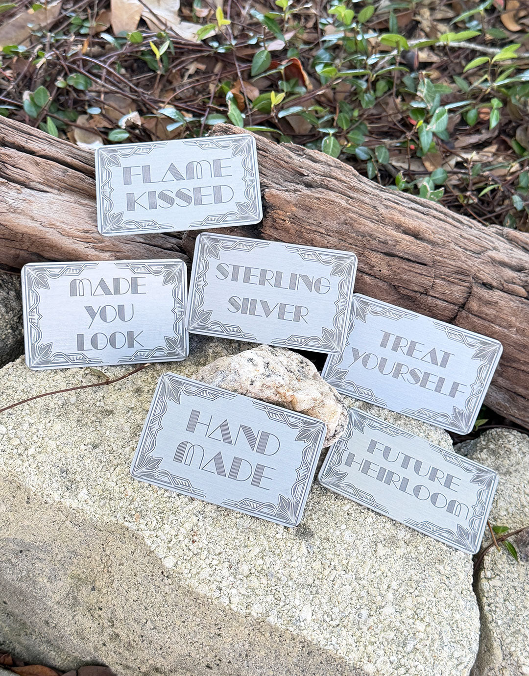 DSI12XX = Laser Engraved Art Deco 2 Aluminum Signs **Choose Message**