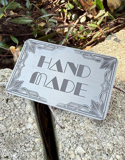 DSI12XX = Laser Engraved Art Deco 2 Aluminum Signs **Choose Message**