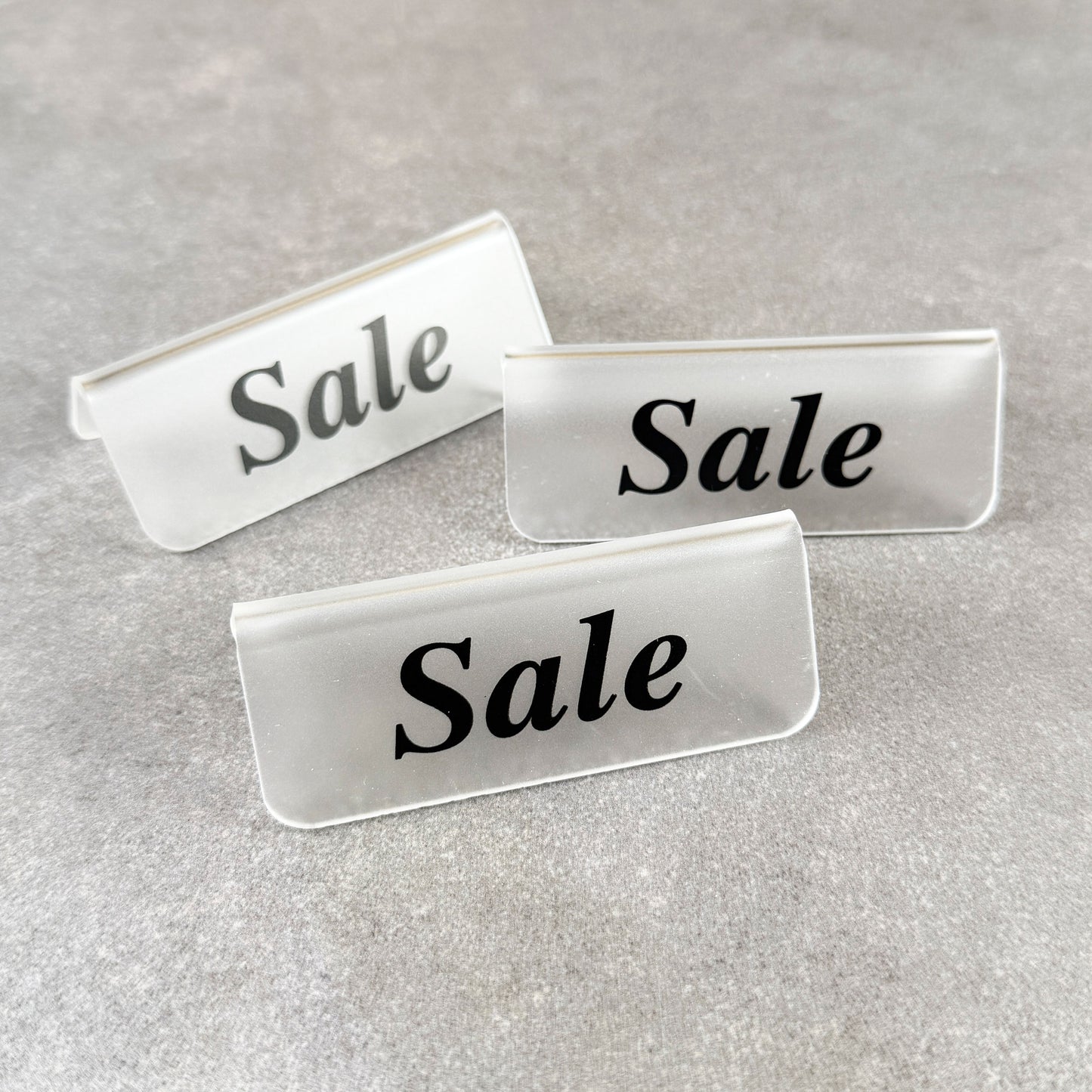 DSI5527 = Frosted Acrylic Sign with Black Letters 3"x1"  SALE  (Pkg of 3)
