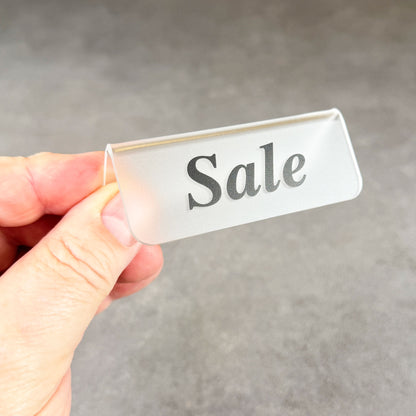 DSI5527 = Frosted Acrylic Sign with Black Letters 3"x1"  SALE  (Pkg of 3)