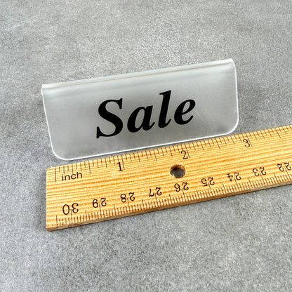 DSI5527 = Frosted Acrylic Sign with Black Letters 3"x1"  SALE  (Pkg of 3)