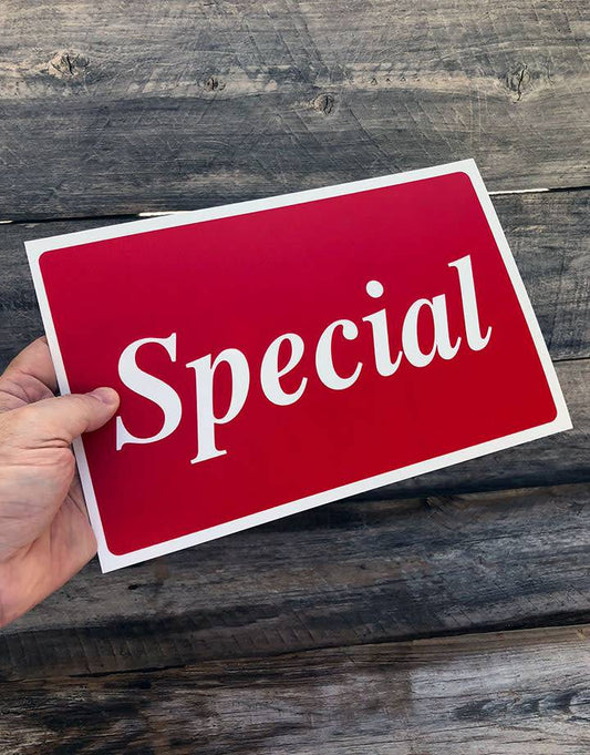 DSI5945 = Sign Plastic - "SPECIAL"  7X11