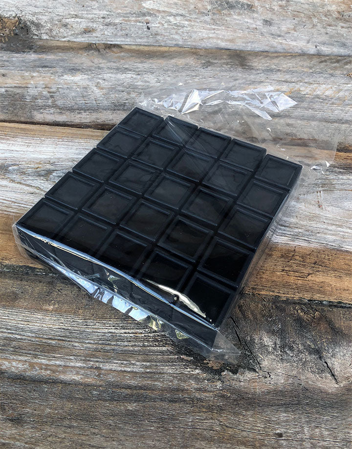 DST5004 = Gem Box with Glass Top & Foam Insert 1'' Square Black (Pkg of 50)
