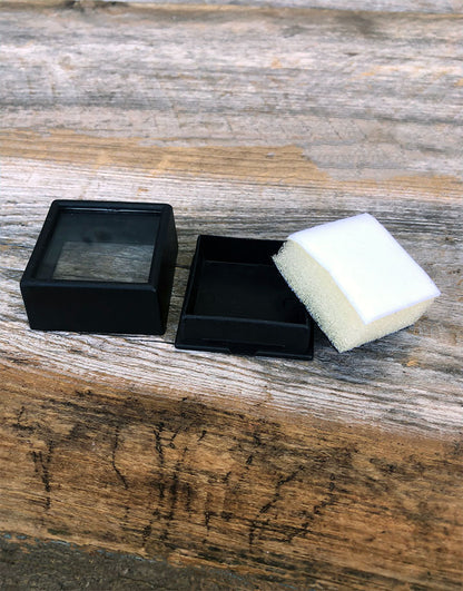 DST5005 = Gem Box with Glass Top & Foam Insert 1-1/2'' Square Black (Pkg of 50)