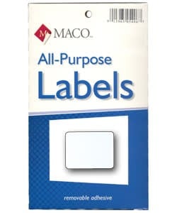 DTA6428 = Rectangular White Adhesive Labels 3/4'' x 1'' (Pkg of 1000)