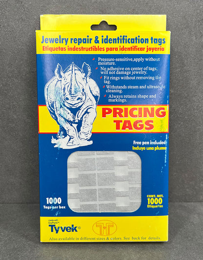DTA7022 = Silver Tyvek Square Dumbbell Tags 1-9/16'' x 7/16'' (Pkg of 1000)